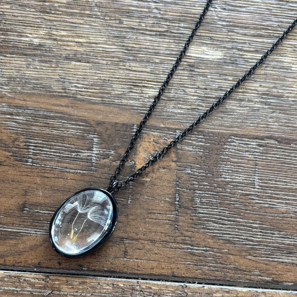 5/$25 Dandelion Seed Wish Oval Necklace